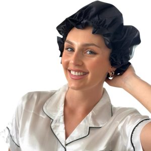 Noir Vegan Silk Bonnet