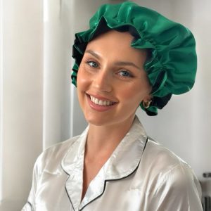 Emerald Noir Vegan Silk Bonnet